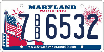 MD license plate 7BB6532
