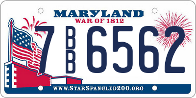 MD license plate 7BB6562