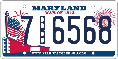 MD license plate 7BB6568