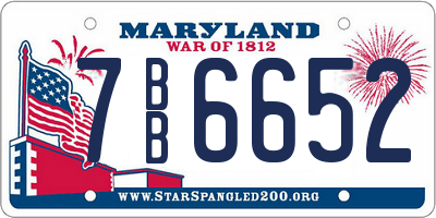 MD license plate 7BB6652