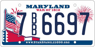MD license plate 7BB6697