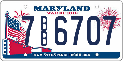 MD license plate 7BB6707