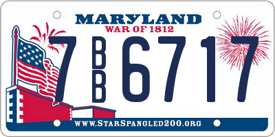 MD license plate 7BB6717