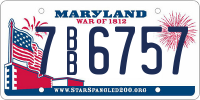 MD license plate 7BB6757