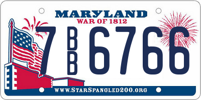 MD license plate 7BB6766