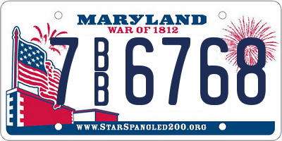 MD license plate 7BB6768