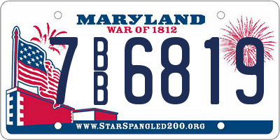 MD license plate 7BB6819
