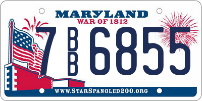 MD license plate 7BB6855