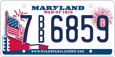 MD license plate 7BB6859