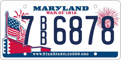 MD license plate 7BB6878
