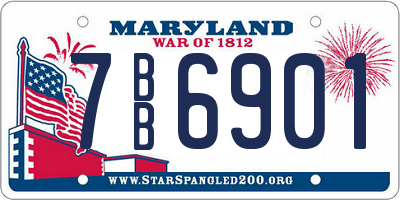 MD license plate 7BB6901