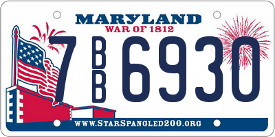 MD license plate 7BB6930