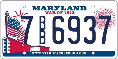 MD license plate 7BB6937