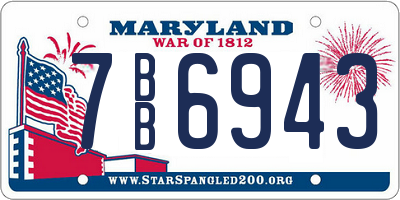 MD license plate 7BB6943