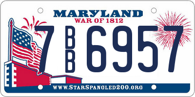 MD license plate 7BB6957