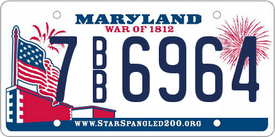 MD license plate 7BB6964