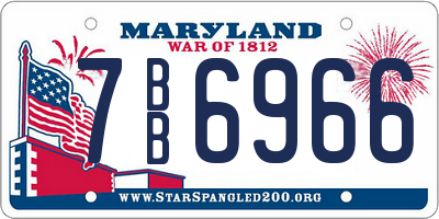 MD license plate 7BB6966
