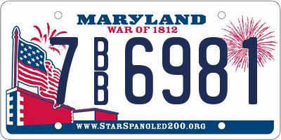 MD license plate 7BB6981