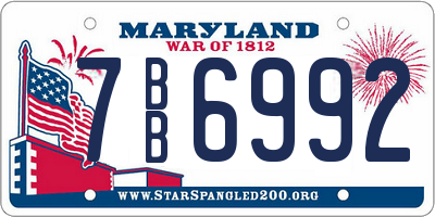 MD license plate 7BB6992