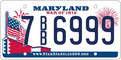 MD license plate 7BB6999