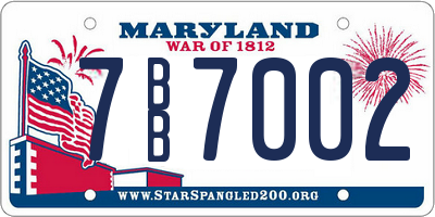 MD license plate 7BB7002