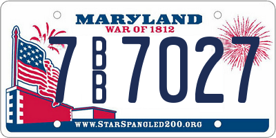 MD license plate 7BB7027
