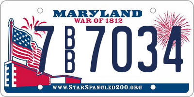 MD license plate 7BB7034
