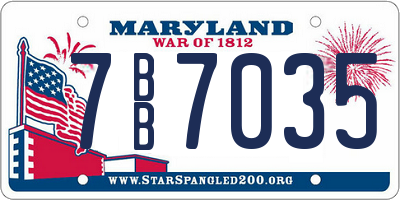 MD license plate 7BB7035