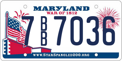 MD license plate 7BB7036