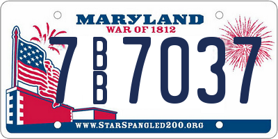 MD license plate 7BB7037