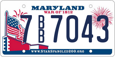 MD license plate 7BB7043