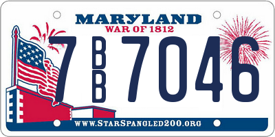 MD license plate 7BB7046