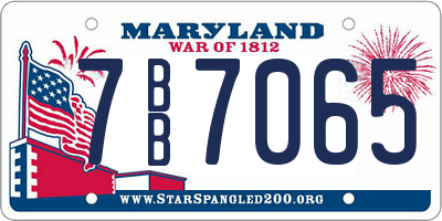 MD license plate 7BB7065