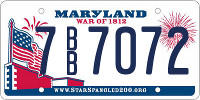 MD license plate 7BB7072