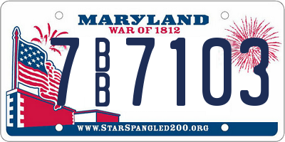 MD license plate 7BB7103