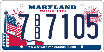 MD license plate 7BB7105