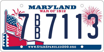 MD license plate 7BB7113