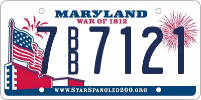 MD license plate 7BB7121