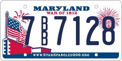 MD license plate 7BB7128