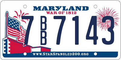 MD license plate 7BB7143