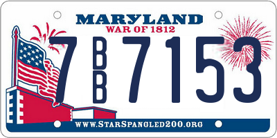 MD license plate 7BB7153