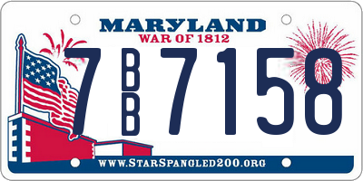 MD license plate 7BB7158