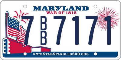MD license plate 7BB7171
