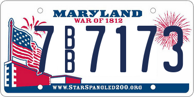 MD license plate 7BB7173