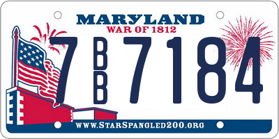 MD license plate 7BB7184