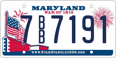 MD license plate 7BB7191