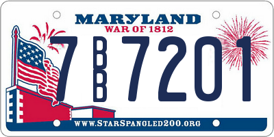 MD license plate 7BB7201