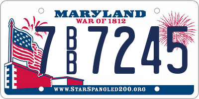 MD license plate 7BB7245