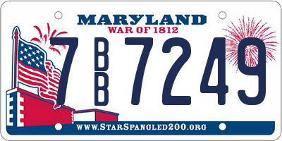 MD license plate 7BB7249