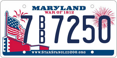 MD license plate 7BB7250